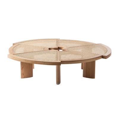 China Modern minimalist rattan woven coffee table Nordic modern tea noodle coffee table small apartment living room side table for sale