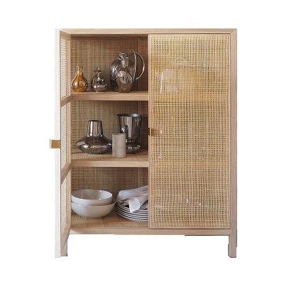 China Japanese Japanese handmade rattan wood storage cabinet with large capacity for sale