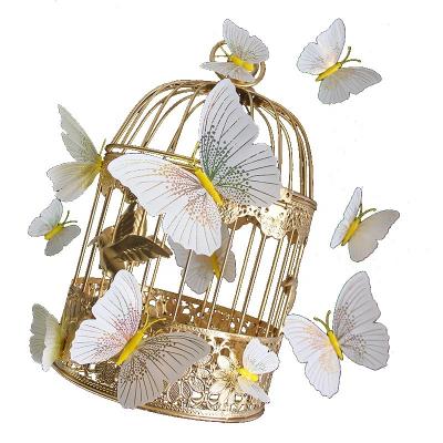 China Single Layer 3D PVC Home Wall Sticker 12Pcs Decorative Colorful Butterfly Wall Sticker For Home Decor Wedding Party Butterfly Sticker Fridge Magnet for sale