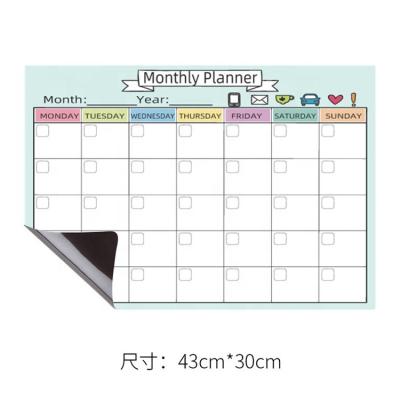 China Form Dry Erase Whiteboard Calendar Planner Fridge Magnets Writing Fridge Sheet Magnetic Whiteboard Fridge Magnet Planner for sale