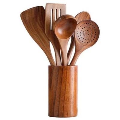 China 2023 Sustainable Kitchen Wooden Utensil Set Reusable Eco - Friendly Wooden Spatula For Cooking Wooden Utensils Set Spoons For Cooking for sale