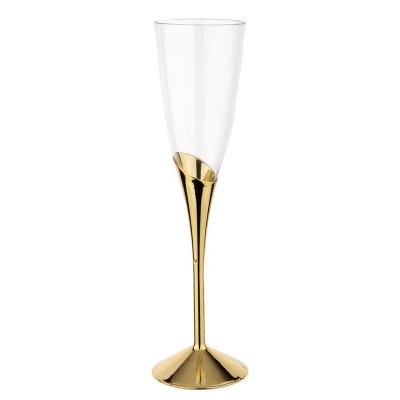 China New Bar Reusable Wine Cup Champagne Wedding Day Base Liquor Flutes Goblets Cups With 4.7 Ounce Plastic Cocktail Cup Wine Glasses for sale