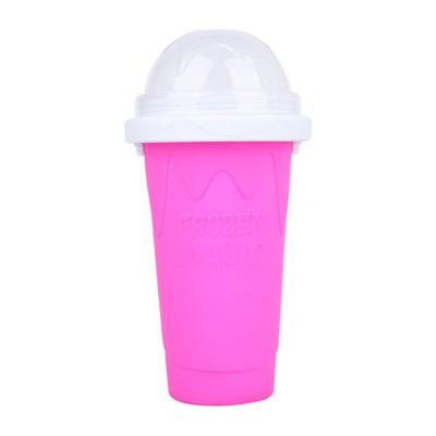 China Stocked 2023 Cheap Plastic Ice Cream Squeeze Cups With Lid Food Grade Silicone Maker Diy Smoothie Cup Frozen Soggy Pinch Ice Cups for sale