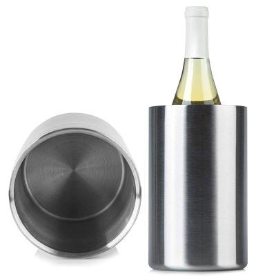 China 2023 New CLASSIC Bar Accessories Stainless Steel Wall Mounted Beer Champagne Ice Bucket Wine Chillers Double For Bottles Wine Cooler for sale