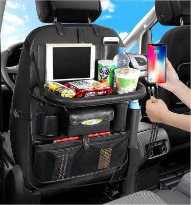 China Luxury Car Auto Back Seat Black Travel Organizer Holder Pocket Storage Tidy Bag Hanger for sale