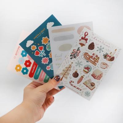 China Self Adhesive Sticker Sheet Cartoon Sticker Planner Custom Logo Printing Holographic Sparkle Glitter Stickers for sale