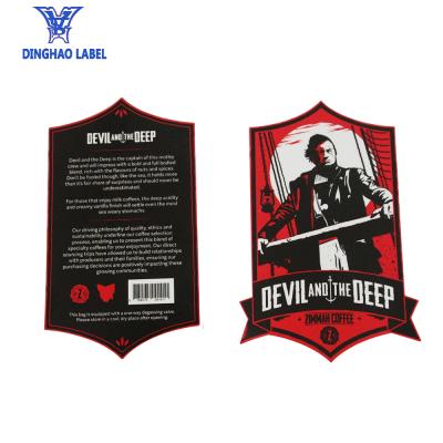 China Custom Wholesale Custom Printing Vinyl Die Cut Label Packaging Label Coffee Sticker for sale