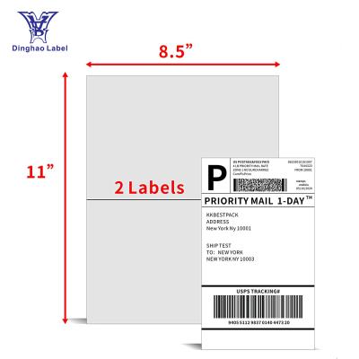 China Wholesale Waterproof Custom Printable Half A4 Sheet Laser Inkjet Printers Self Adhesive Shipping Labels for USPS FedEx DHL UPS Amazon FBA for sale