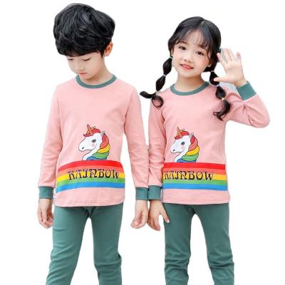 China Amazon Thermal Hot Selling Girls Long Johns Set Children Cotton Casual Warm Pajamas Sets Boys Thermal Underwear Sets Fashion Style for sale