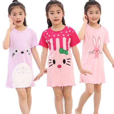 China Girls Special QUICK DRY Hot Selling Cotton Plus Size Nightgown Sleepwear Cartoon Printed Nightgown Pajamas for sale