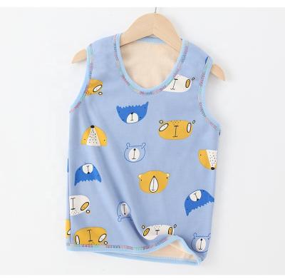 China Wholesale Cute Anti-pilling Kids Fleece Cotton Thermal Polyester Tank Top Vest With Cartoon Designs for sale