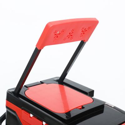 China 38L Aluminum Alloy Large Capacity Multifunctional Fishing Tackle Box Fishing Chair Rig Quadruped Lifting Tackle Box for sale