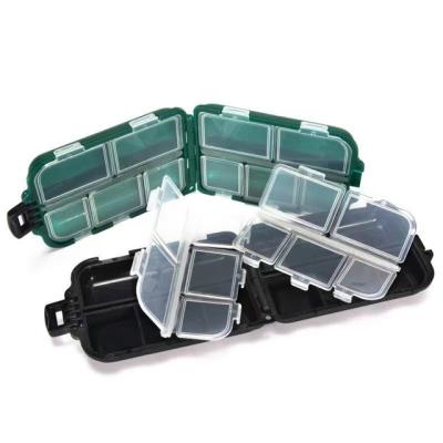 China PP 10 Compartment Fish Hook Bait Storage Box With Transparent Cover for sale