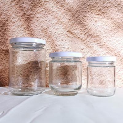 China Food Round Glass Jar Sealed Pot Nest Pot Nest Cover Strip Transparent Jam Honey Pickles Vegetable Sauce Bird for sale