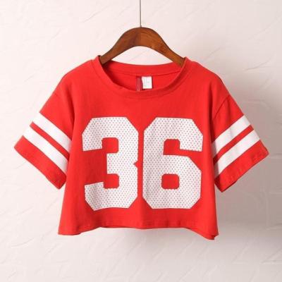 China 100% Cotton Anti Shrink Custom Printed T-shirt Woman Fashion Crop Tops Baseball Tank Top Uniforms for sale