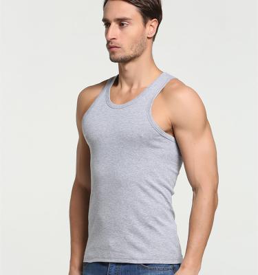 China OEM anti-shrink white custom mens ribbed tank top for sale for sale