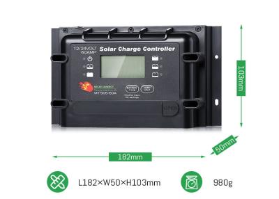 China 12V 24V 60A Heavy Duty Digital Solar System Regulator With 2280W Max PV Power for sale