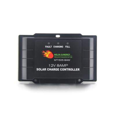 China Zwart Intelligent Pwm Solar Charge Controller IP67 8A 12V 24V Solar Charge Controller Te koop