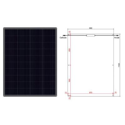 Cina Modulo fotovoltaico di pannello solare leggero pieghevole semiflessibile 200w 12V pannello solare flessibile in vendita