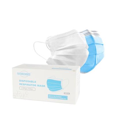 China Personal Protective Disposable Face Mask 3 Layer Face Mask With Earhook White Disposable Face Masks for sale