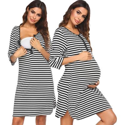 China Maxi Pregnant Breastfeeding Nursing Women Plus Antibacterial Pregnancy Clothing Maternity Dress for sale