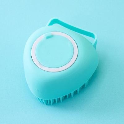 China Dog Safety Silicone Washing Tools Bath Heart Shaped Viable Massage Brush Soft Puppy Cat Pet Clean Brush for sale