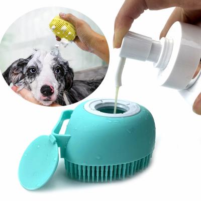 China Sustainable Dog Bath Massage Brush Comb Pet Bathroom Shower Grooming Tools Shampoo Dispenser Cleaning Multi-brush for sale