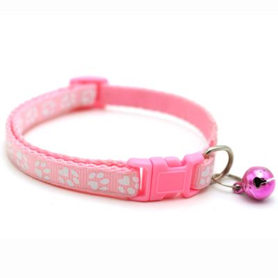 China Nylon Pet Collar Footprint Adjustable Pet Supplies Stocked Collar Led Pet Collar for sale