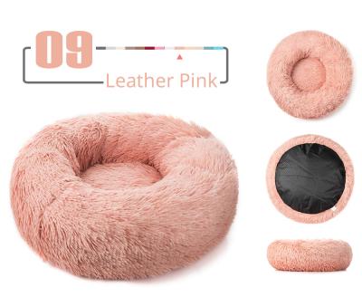 China Long Cushion Cat Round Pet Bed Pet Sofa Bed Pet Dog Bed Breathable Bedroom Plush for sale