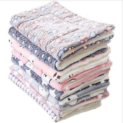 China Viable Soft Flannel Thickened Pet Cushion Puppy Cat Blanket Bed Mat for sale