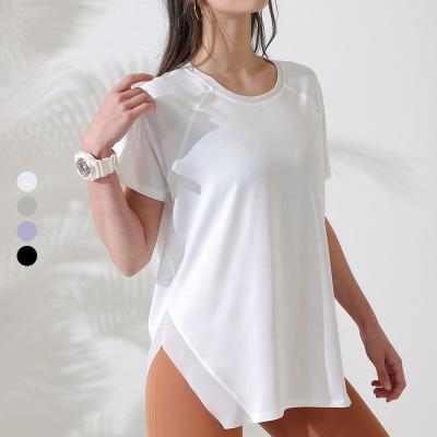 China Top Grade Breathable Quick Dry Women Fitness Gym Sports Wear Full Body Yoga T-Shirt Athleisure Wholesale for sale