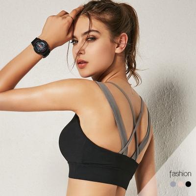 China High Quality Breathable Designer Custom Nylon Spandex Fitness Yoga Wear Gym Workout Cross Back Sports Bra For Women for sale