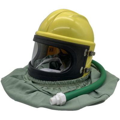 China SAFE Economical and durable oxygen blast protection flat glass sandblasting helmet canvas top for sale