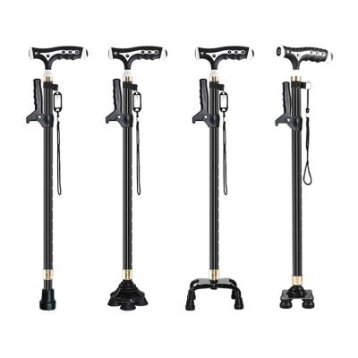 China Aluminum Folding Outdoor Walking Aid Walking Stick Single Angle Crutch Walking Stick for Elderly for sale