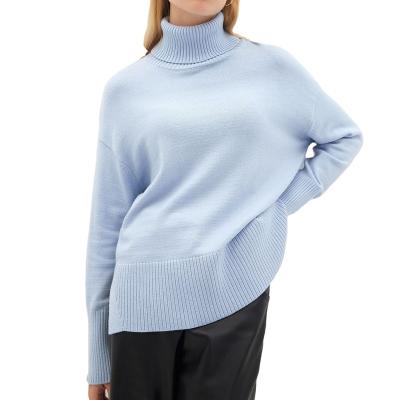 China Anti-wrinkle Autumn Winter Over Sized Warm Knitted Sweater Jumpers Top CHIC Basics Women Turtleneck Wool Sweater for sale