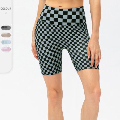 China Breathable Compression Plaid Sports Fitness Training Yoga Shorts Sexy Girls Butt Crac! crack! the gym strongly for sale