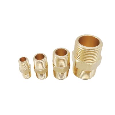 China Brass Hose Hex Nipple (MIP X MIP) 1/16