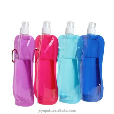 China Stocked Custom Foldable Water Bottle 150ml 480ml 17oz Outdoor Hiking Camping running sports travel folding portable drinking nozzle bag for sale