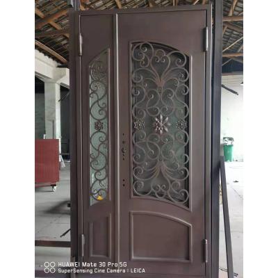 China Wholesale Mid Century Wrought Exterior Security Windows Doors Designs Wrought Iron Door For China for sale