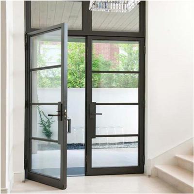 China Sound Insulation Windows Steel Frame Double Glazed Glass Door Windows And Glass Doors for sale