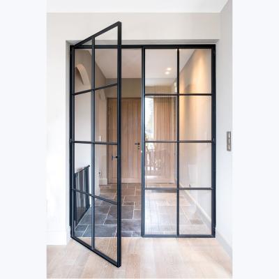 China Decoration Wrought Iron Patio Doors French Doors Decorative Glass Interior Glass Door for sale