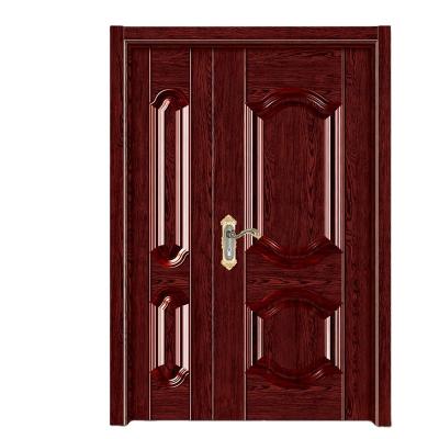 China Modern wooden front door double door designs villa entrance design wooden door for sale