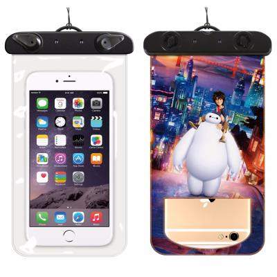 China Cartoon Design Hot Selling Universal Waterproof Phone Case For 6 Inch Smartphone Bag Waterproof Mobile Phone Pouch GTWPC003 for sale