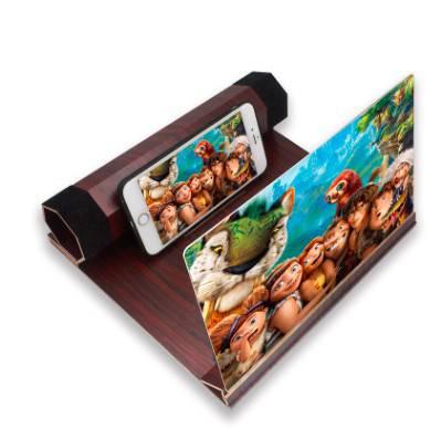 China 2021 Newest 12 Inch Adjustable Design High Definition 3D Wooden Portable Screen Magnifier for Mobile Phone, Multifunctional Stand for sale