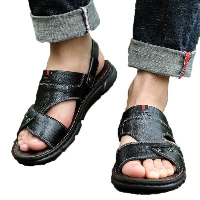 China High Quality Breathable Leather Sandals Cowhide Beach Casual Shoes Wear Non-slip Fashionable Sandals for sale