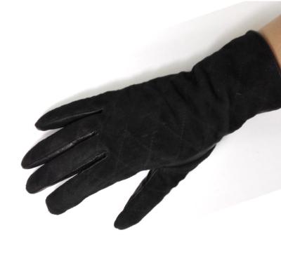 China Simple women's winter leather sheepskin with velvet and fashion thick warm leisure driving outdoor sports protective gloves for sale