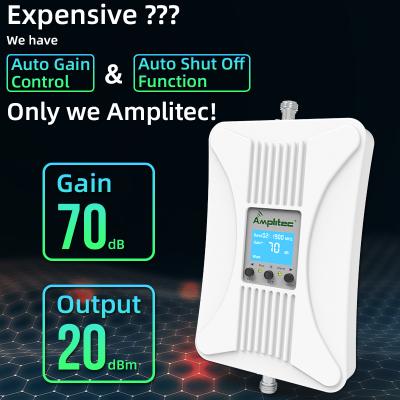 China Amplitec 1800mhz 2g 3g 4g low interference lte network signal antenna repeater home mobile booster with AGC function for sale