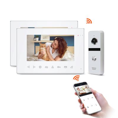 China Motion detection Tuya AHD 7inch smart video door phone for villa wireless doorbell with mobile function for sale