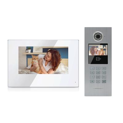 China Metal+Acrylic Panel Video IP Smart Doorbell Door Phone For Multiple Apartment Intercom To Work With Smartphone for sale