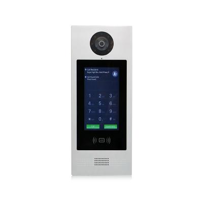 China Touch Screen 2wire TRANSPORT Video Multi Building Doorbell Door Phone For Home LED Lights DC 30V 7inch TFT LCD Metal+acrylic White Panel for sale